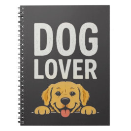 Caderno Espiral Ilustração de Tipografia de Design de Cão Fofo Ama