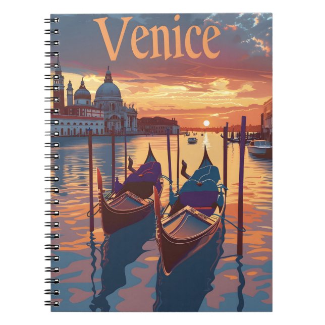 Caderno Espiral Ilustração de Veneza (Frente)