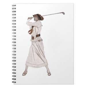 Caderno Espiral Ilustração de Vintage, golfe