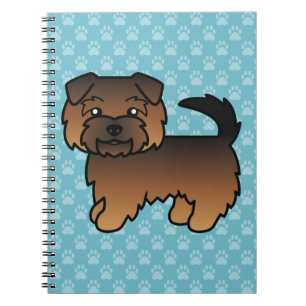 Caderno Espiral Ilustração do Cão de Cartoon Grizzle Norfolk Terri