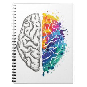 Caderno Espiral ilustração do cérebro humano