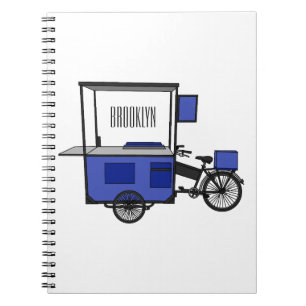 Caderno Espiral ilustração do desenho do carrinho de comida