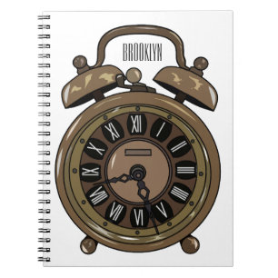 Caderno Espiral Ilustração do desenho do relógio do alarme