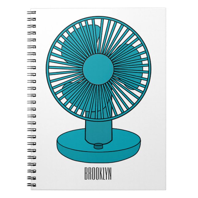 Caderno Espiral Ilustração do desenho do ventilador (Frente)