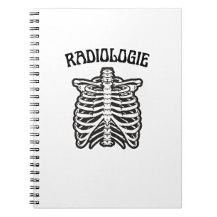 Caderno Espiral Ilustração do Esqueleto da Caixa Torácica em Radio