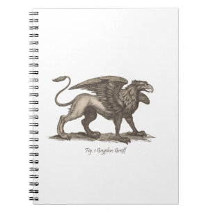 Caderno Espiral Ilustração do grifo do vintage (greiff do gryphu