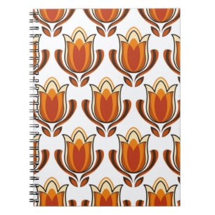 Caderno Espiral Ilustração do material de padrão retrô da década d