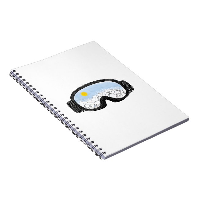 Caderno Espiral Ilustração do Modo Montanha Ski Goggles (Lado Direito)