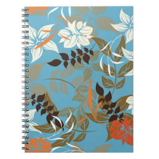Caderno Espiral Ilustração do padrão floral: Vintage sem costura