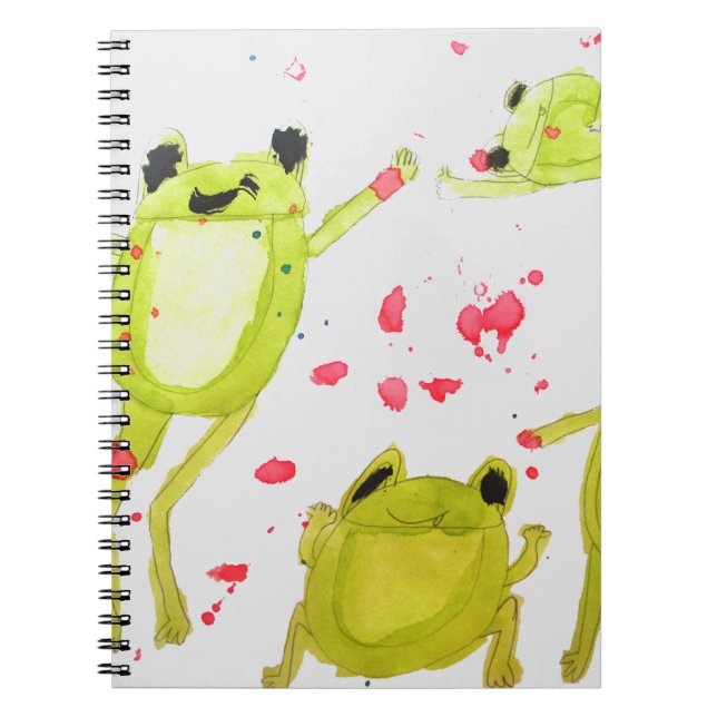 Caderno Espiral Ilustração do sapo de corte (Frente)
