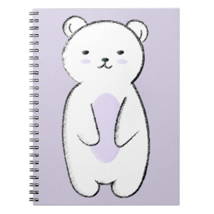 Caderno Espiral Ilustração do Urso Polar Bonito