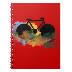 Caderno Espiral ilustração gráfica de arte urbana de bicicletas