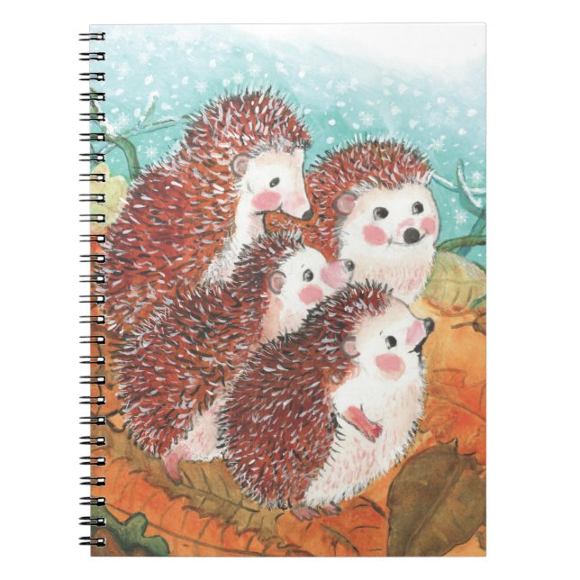 Caderno Espiral Ilustração Hedgehogs (Frente)