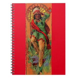 Caderno Espiral Ilustração indígena indiana de 1919