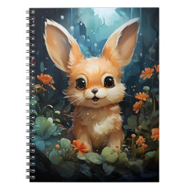 Caderno Espiral Ilustração infantil - Coelho do Mar Cinto Adorável