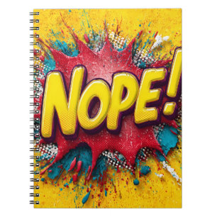 Caderno Espiral Ilustração Pop Art com 'NÃO' Amarelo Intenso