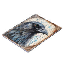 Ilustração Raven com Notebook Watercolor