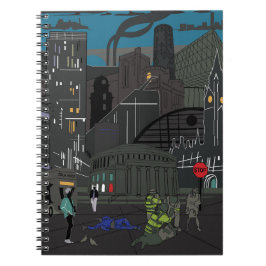 Caderno Espiral Ilustração Skyline Edgy do Notebook Manchester