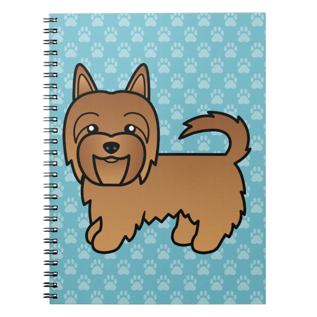 Caderno Espiral Ilustração Vermelha Australiana de Cachorro Terrie (Frente)