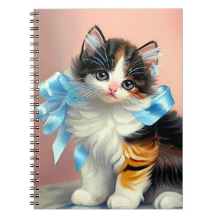 Caderno Espiral Ilustração Vintage Calico Kitten