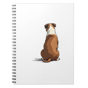 Caderno Espiral Ilustração Vista Traseira do Bulldog Antigo Amante