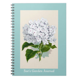 Caderno Espiral Ilustrações brancas de Botanicals do vintage do