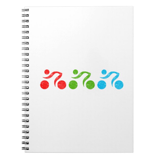 Caderno Espiral Ilustrador de bicicleta divertida (Frente)