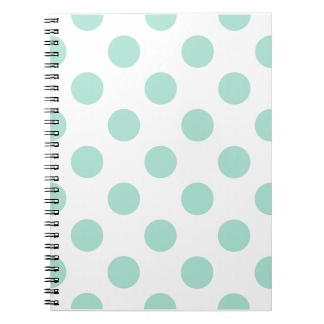 Caderno Espiral Ilustrador de Padrão de Bolinhas Verde (Frente)