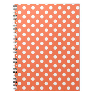 Caderno Espiral Ilustrador de Padrão de Peach Bolinhas Pattern