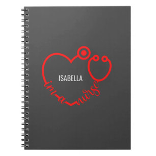 Caderno Espiral I'm A Nurse Stethoscope Heart Modern Personalized
