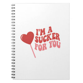 Caderno Espiral I'm A Sucker For You | Funny Retro Valentine's