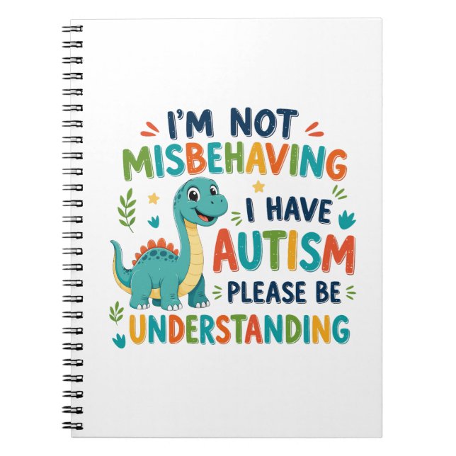 Caderno Espiral I'm not misbehaving I have autism (Frente)