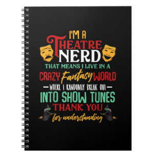 Caderno Espiral Im Um Nerd Atre Na Atriz De Atores Do Palco Acters
