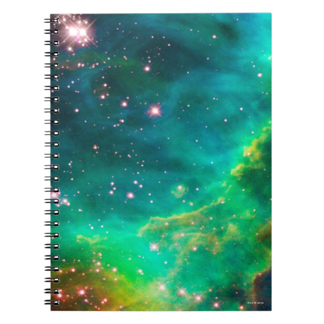 Caderno Espiral Imagem da galáxia do conjunto de estrela da (Frente)