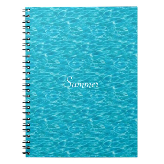 Caderno Espiral Imagem de água turquesa (Frente)