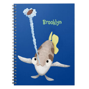 Caderno Espiral Imagem de desenho animado de Arquerfish em Cute 