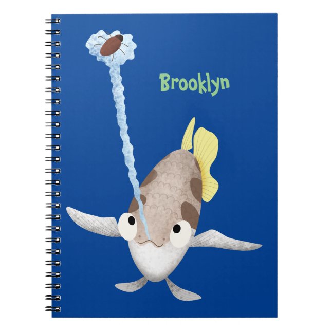 Caderno Espiral Imagem de desenho animado de Arquerfish em Cute (Frente)