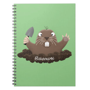 Caderno Espiral Imagem de desenho animado de bolso engraçado