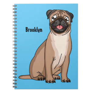 Caderno Espiral Imagem de desenho animado de cachorro feliz e engr