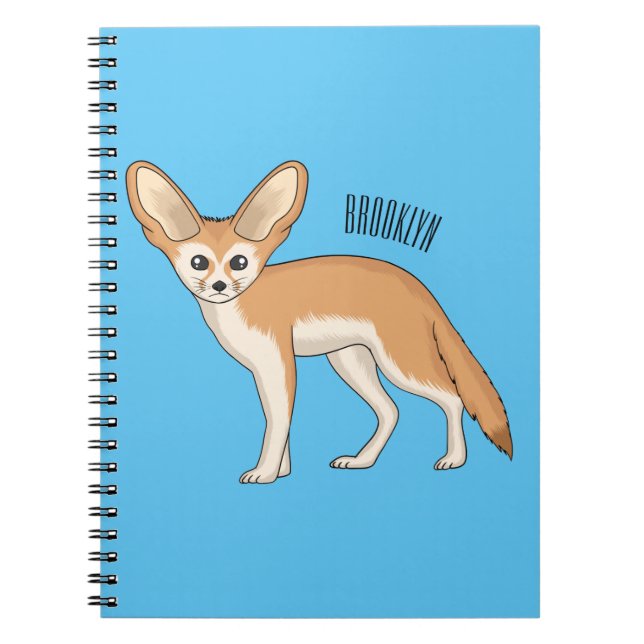 Caderno Espiral Imagem de desenho animado de fennec fox (Frente)