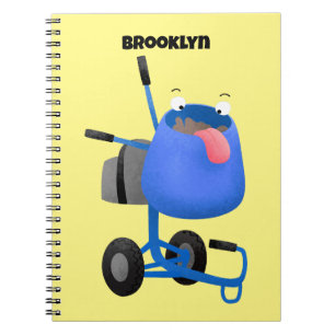 Caderno Espiral Imagem de desenho animado de misturador azul engra