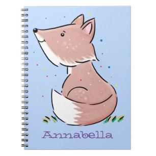 Caderno Espiral Imagem de desenho animado de raposas de bebês