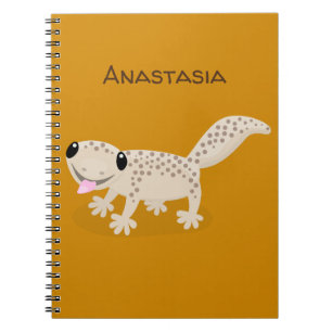 Caderno Espiral Imagem de desenho animado de uma lagartixa pintada