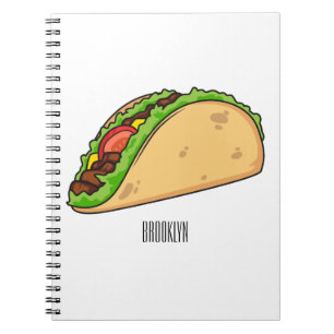 Caderno Espiral Imagem de desenho animado do Taco