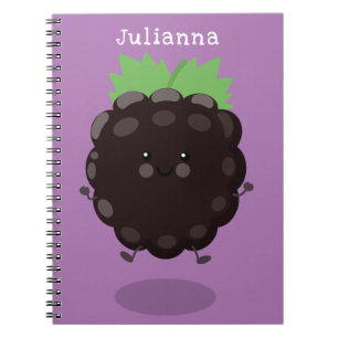 Caderno Espiral Imagem de desenho animado roxo de amora doce e fel