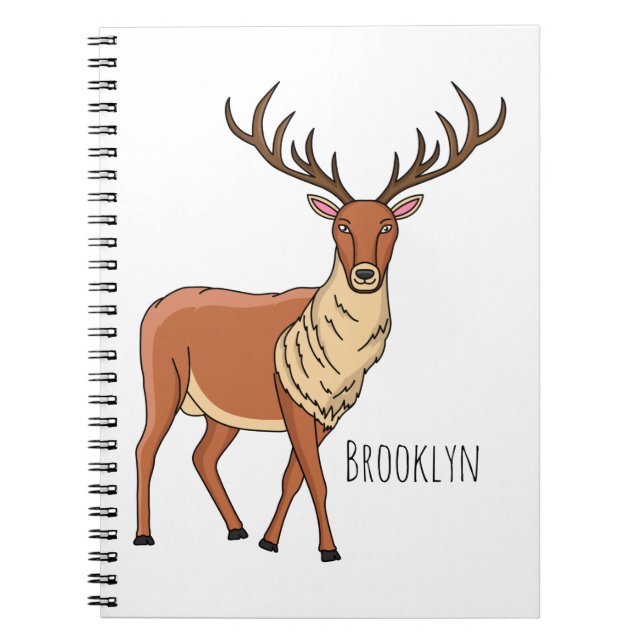 Caderno Espiral Imagem de desenho de Reindeer (Frente)