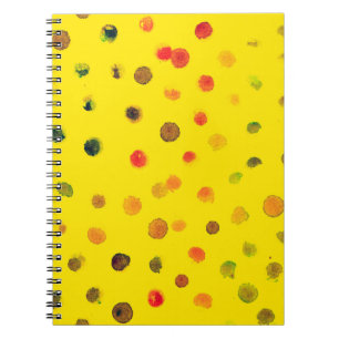 Caderno Espiral imagem desenhada à mão com pontos multicolores ati