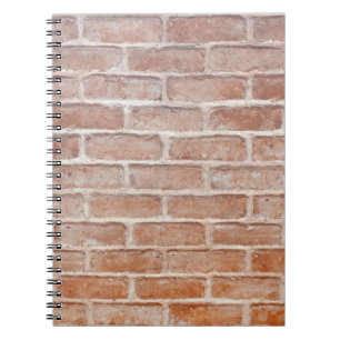 Caderno Espiral Imagem do texto abstrato da parede do tijolo de fu