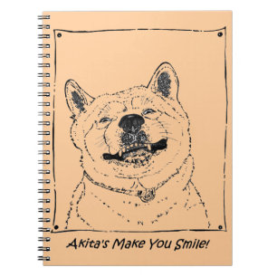 Caderno Espiral imagem engraçada do cão de cães felizes de sorr