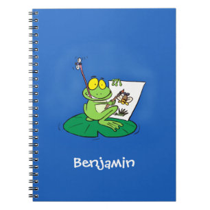 Caderno Espiral Imagem engraçada e engraçada do desenho do sapo ve